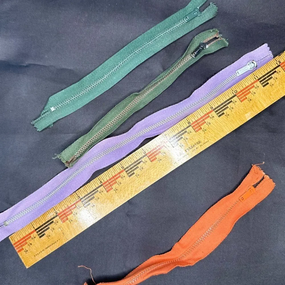 Vintage Selection of various colored Zips for Dressmaking/Tayloring